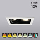 MTR-73T Recessed LED Light Fixture, 6 inch Double Head Rectangular White