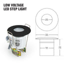P105-BK-3000 Round LED Step Light, 0.6W 12V 3000K(Warm White) - ledlightsandparts