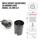 UL-MR16-C Inground light, 12V 6.5W 3000K(Warm White)