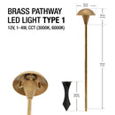 Brass Pathway LED Light Type 1 - ledlightsandparts