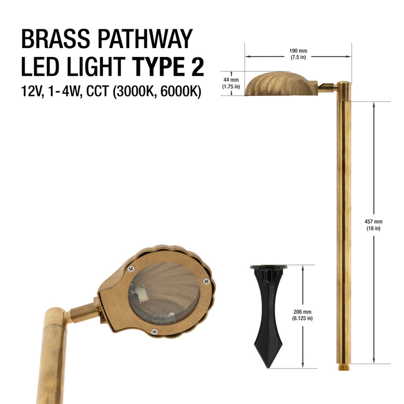 Brass Pathway LED Light Type 2 - ledlightsandparts