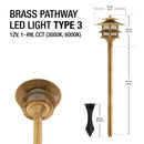 Brass Pathway LED Light Type 3 - ledlightsandparts