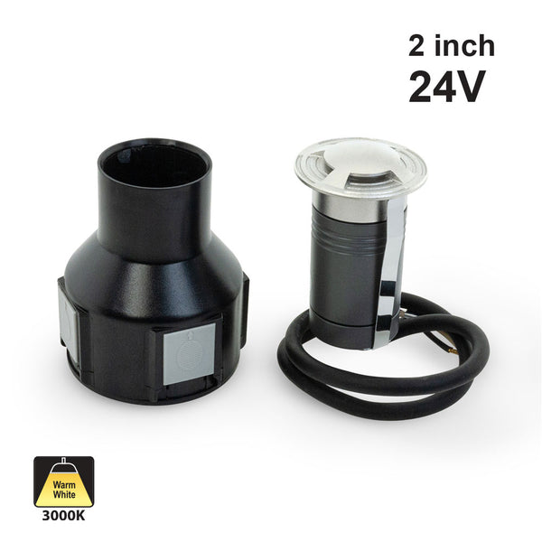 4E2WC0157A 2 inch Four Way LED In Ground Driveway light 24V 2.6W 3000K(Warm White)