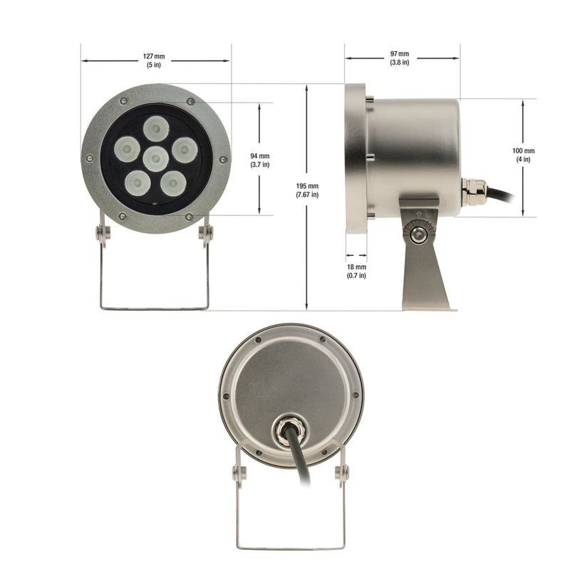 B5YA0603 Underwater LED Spot Light, RGB - ledlightsandparts