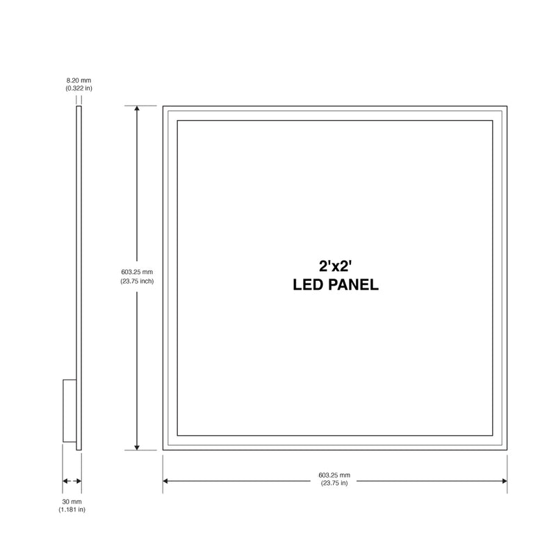 2ft x 2ft 120V Dimmable LED Panel Light 0-10V dimming 5000K(Daylight)