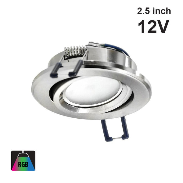 RD10-4W-RGB-SWRD-BN Ceiling Light Round, 12V 4W Brushed Nickel