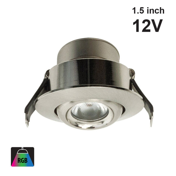 RD24-3W-RGB-BN Round Downlight / Ceiling Light, 12V 3W Brushed Nickel