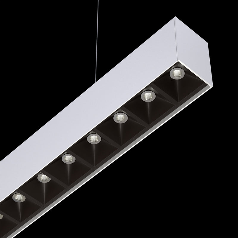 LED Low Glare Linear Suspension Light 4ft, 100-277V 38W 3000K(Warm White) - ledlightsandparts