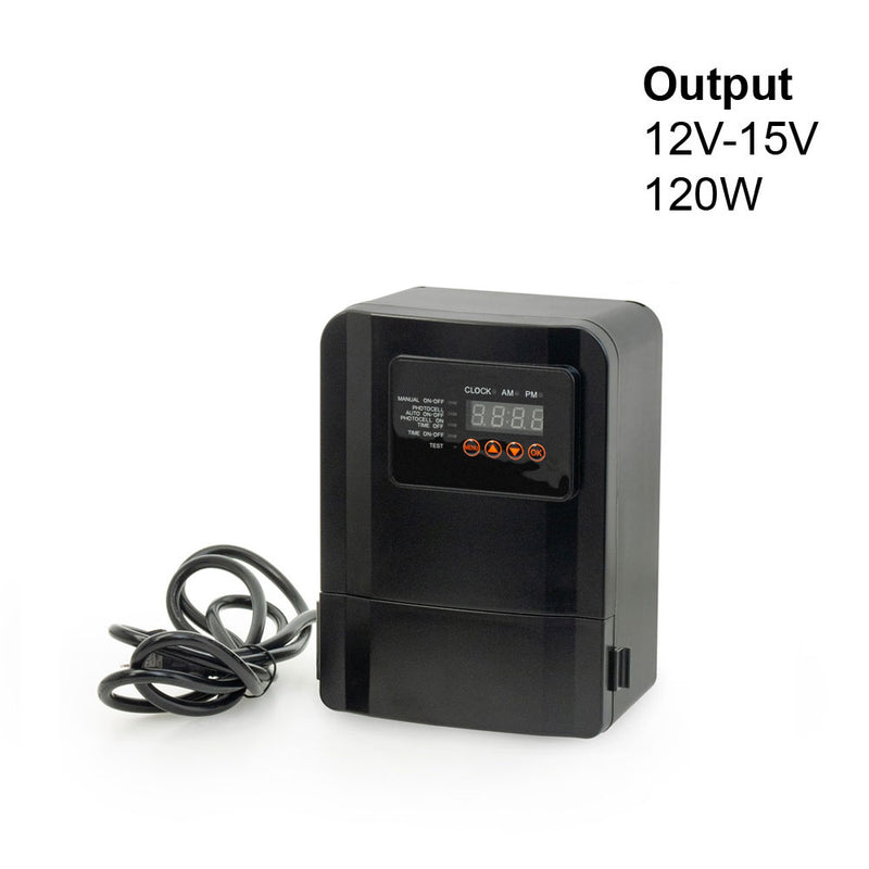 Chsur 250 Watt Outdoor Transformer with Timer and Photo Cell 12V-15V 120W