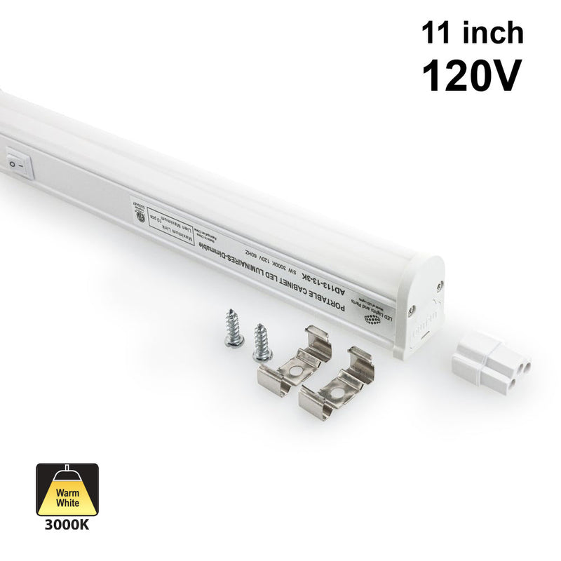 T5 Bar under cabinet light 11inch 120V 5W 420Lm 3000K(Warm White)