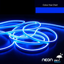 5M(16.4ft) LED Neon light Strip FS-Neon-BLUE-168-24-WP-4MM, Blue color Dimmable Silicone Waterproof Casing Side Emitting. - ledlightsandparts