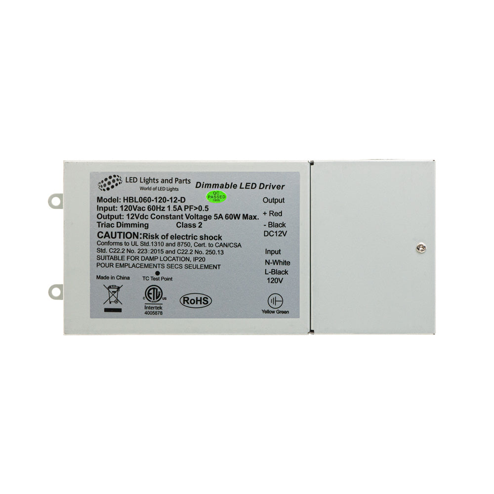 Metal Case Constant Voltage LED Driver, 12V 5A 60W