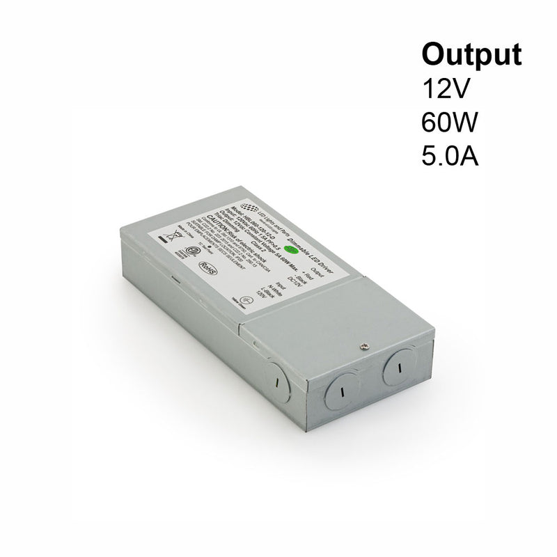 HBL060-120-12-D Metal Case Constant Voltage LED Driver, 12V 5A 60W