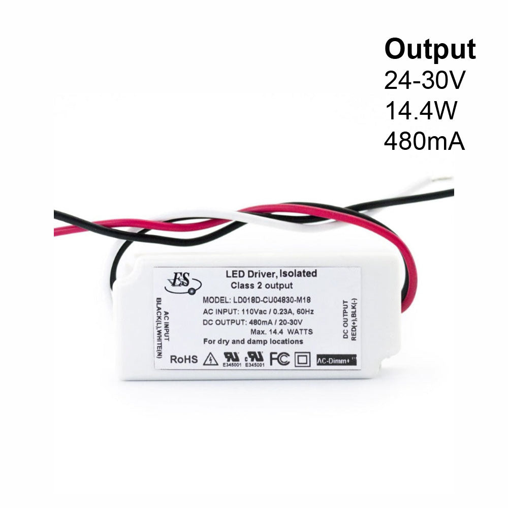 ES LD018D-CU04830-M18 Constant Current LED Driver, 480mA
