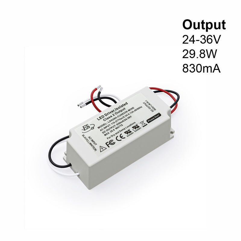 ES LD028H-CU08336-M28E Constant Current LED Driver, 830mA 25-36V 28W max - ledlightsandparts