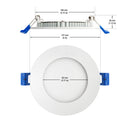 4 inch flat Round Panel light 9W 5CCT with FT6 rated wire - ledlightsandparts