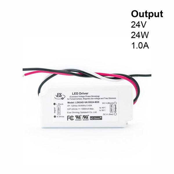 ES LD024D-VA10024-M28 J-Box Constant Voltage LED Driver, 24V 1A 24W