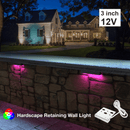 3 inch Color Changing Landscape Retaining Wall Light, 12V 1W RGBW