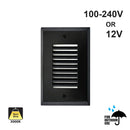 Vertical RT05HV Single Gang LED Step light, 100-240V or 12V 2W 3000K(Warm White)