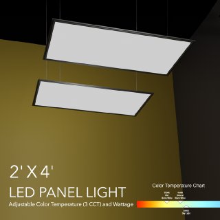 2ft x 4ft LED Panel 120V Dimmable LED Backlit Panel Light 0-10V dimming  3CCT
