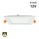 6 inch LED Square Panel Downlight PDS6V12W12, 12V 12W 3000K(Warm White)