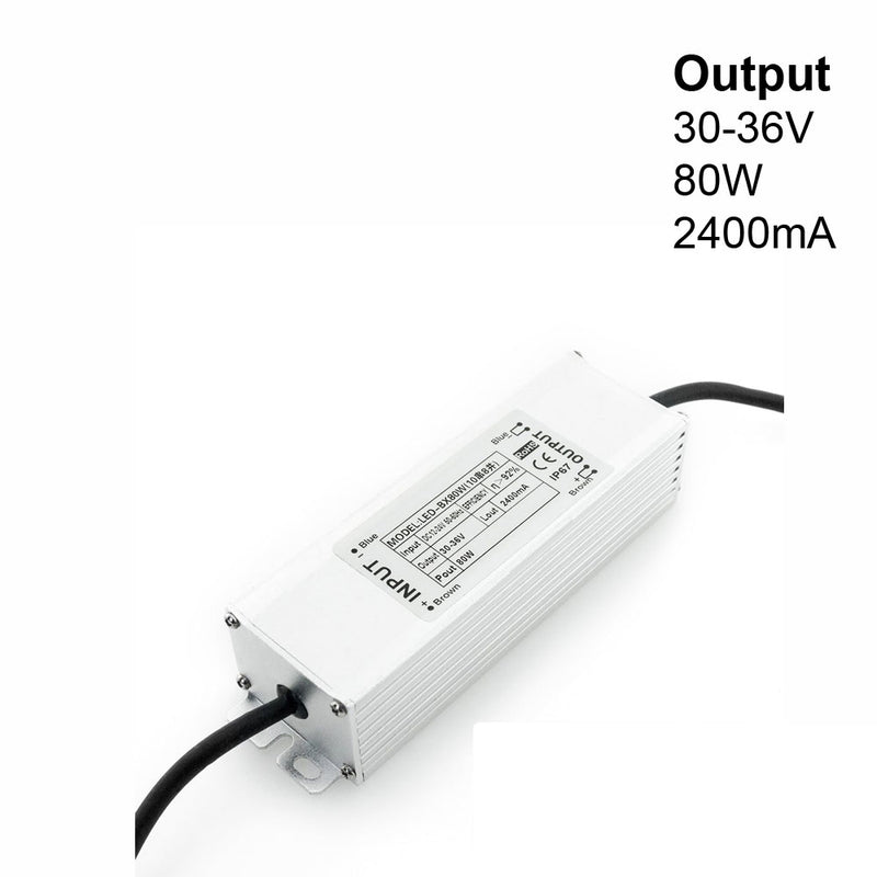 BX80W Constant Current LED Driver, 12-24V 80W 2400mA - ledlightsandparts