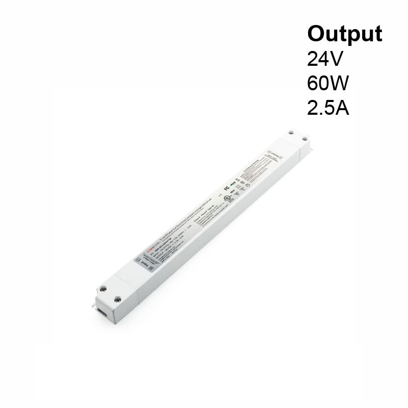 Super Slim VBD-024-060VTSP Constant Voltage Dimmable LED Driver, 24V 2.5A 60W