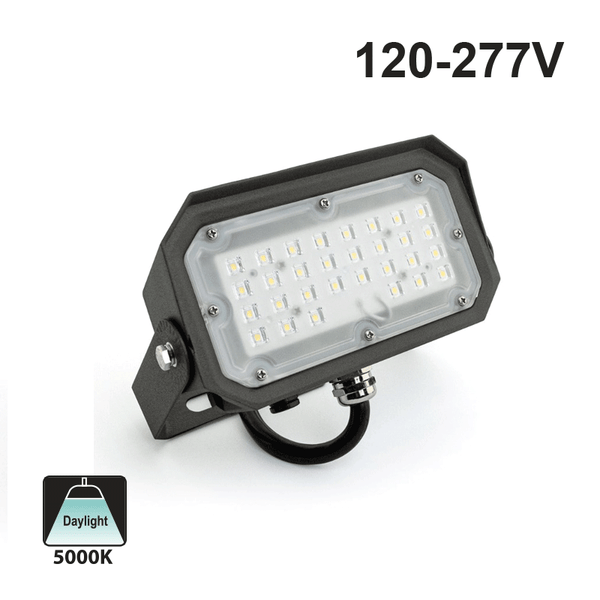 TS-FL0803-30W-80x110-D LED Outdoor Flood Light Dimmable With Photocell, 120V 30W 5000K(Daylight)