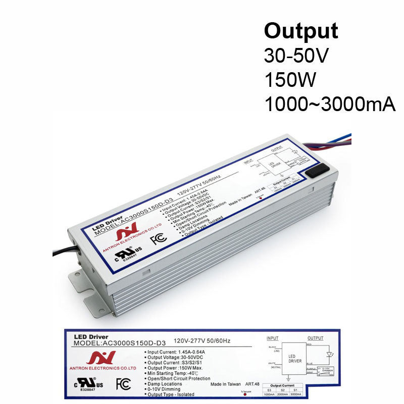 ANTRON AC3000S150D-D3 Constant Current with Selectable Current 1000-2000-3000mA 150W - ledlightsandparts