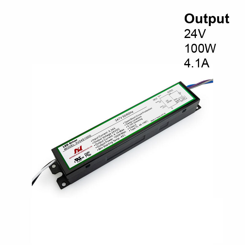 ANTORN 3V24S100D Constant Voltage LED Driver 0-10V Dimmable 347V 4A 24V 100W