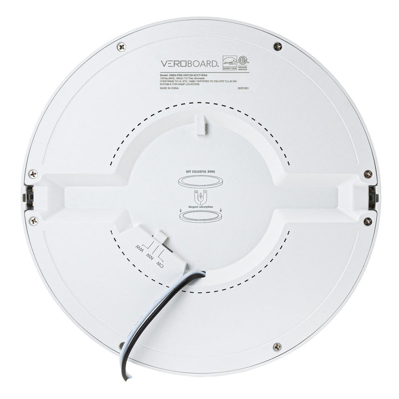 8 inch Round Dimmable Recessed LED Downlight / Ceiling Light , 120V 18W 3CCT(3K, 4K, 5K), gekpower