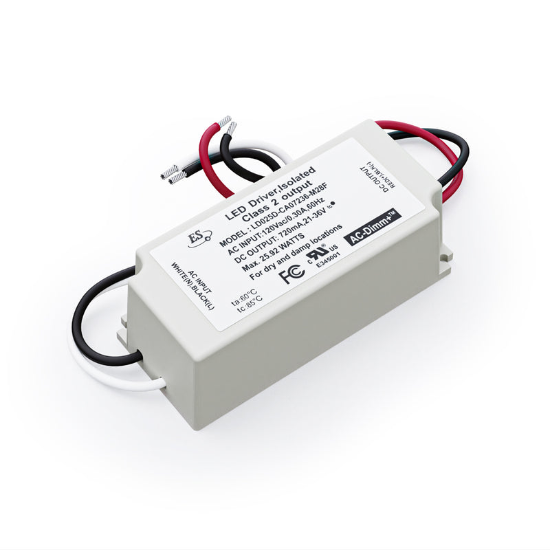 ES LD025D-CA07236-M28F Constant Current LED Driver, 720mA 21-36V 26W - ledlightsandparts