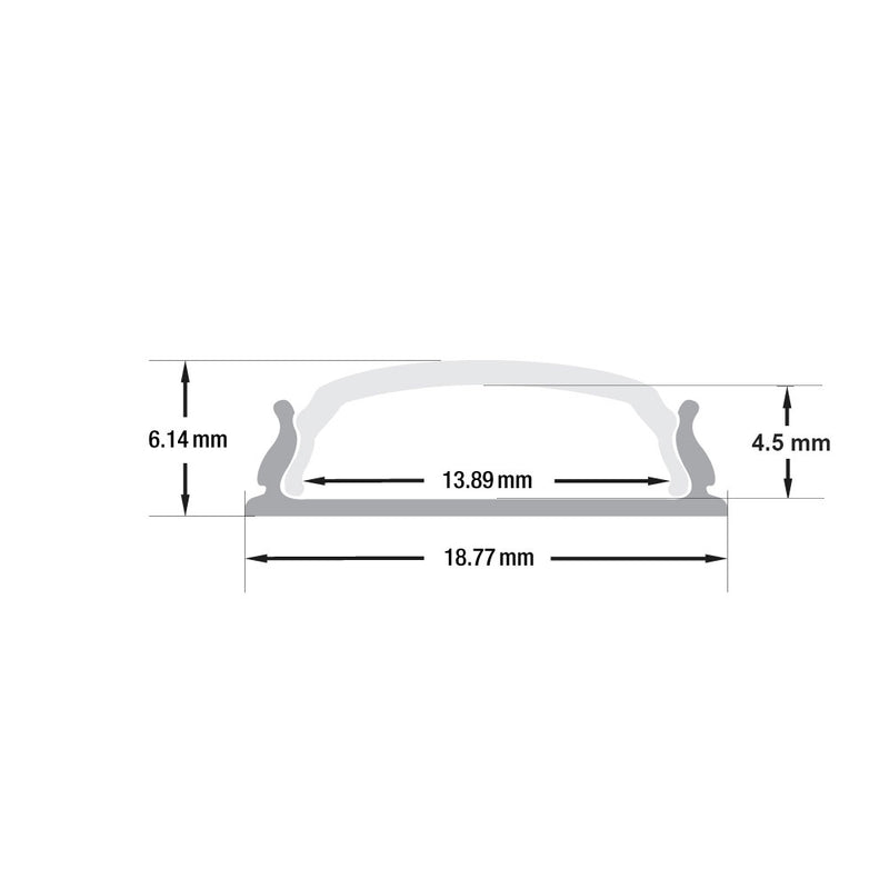 Type 41, Bendable Thin Aluminum LED Light Channel Profile, 3Meters (118inches)