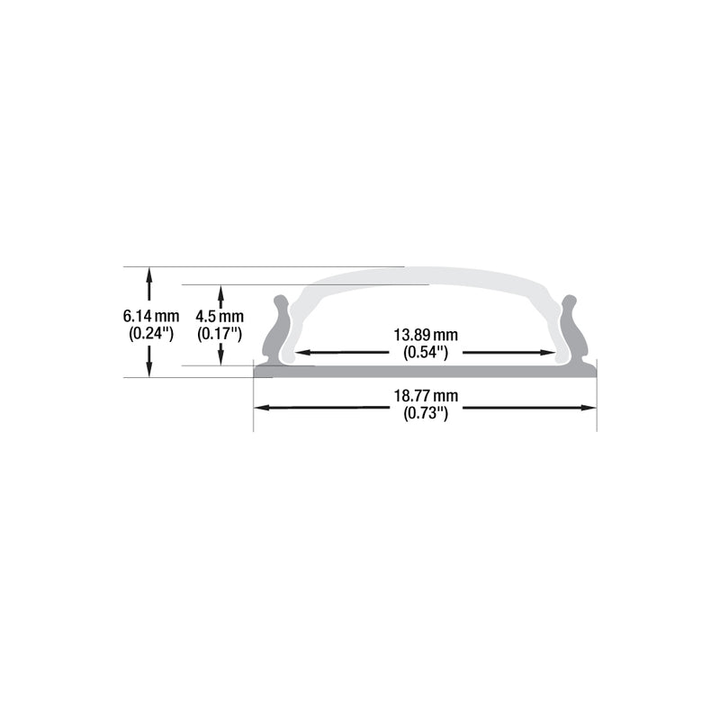 Type 41, Bendable Thin Aluminum LED Light Channel Profile, 3Meters (118inches)