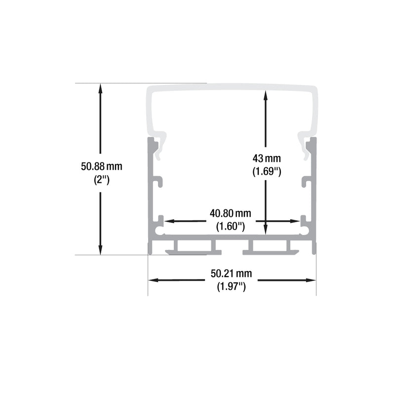 Type 00, Linear Architectural LED Aluminum channel, 2Meters (78inches)