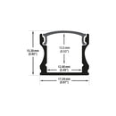 Type 12 Black, Deep Surface Mount Aluminum LED Extrusion for LED Strips, 3Meters (118inches)