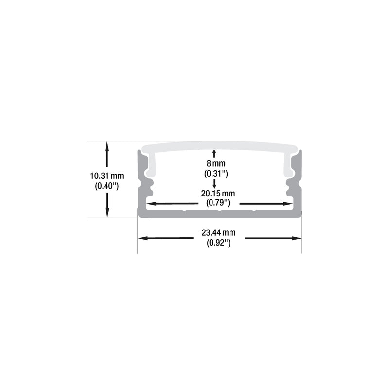 Type 15, Linear Architectural LED Aluminum profile, 3Meters (118inches)