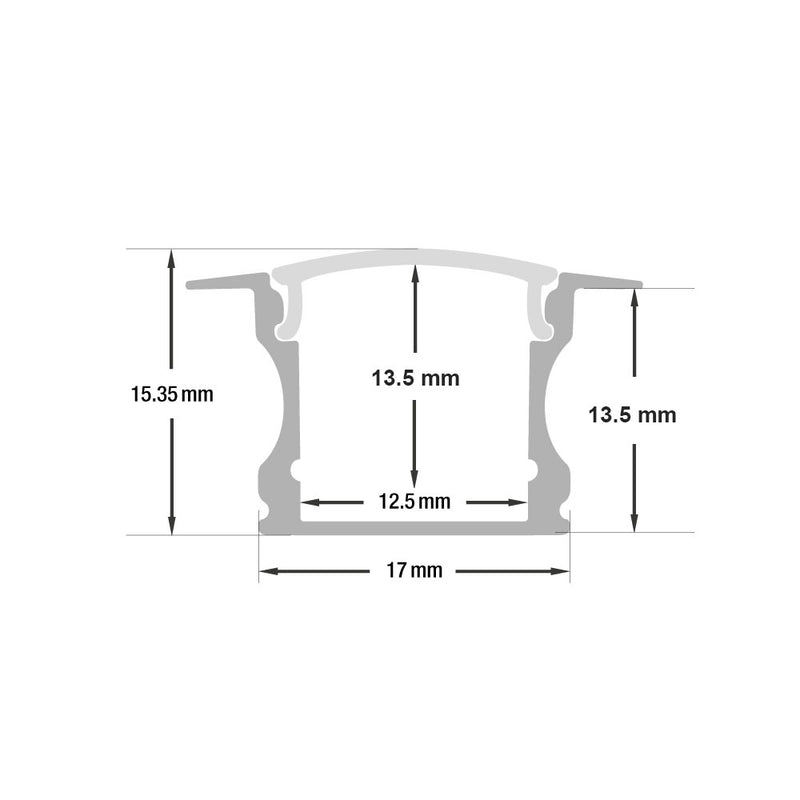 Type 13, Recessed Aluminum LED Light Channel for LED Strip Lights, 2Meters (78inches)