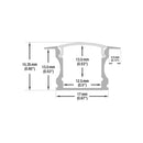 Type 13, Recessed Linear Architectural LED Aluminum channel for LED Strip Lights, 3 Meters (118 inches)