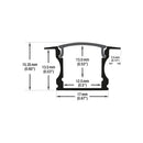 Type 13 Black, Recessed Aluminum LED Light Channel for LED Strip Lights, 3Meters (118inches)