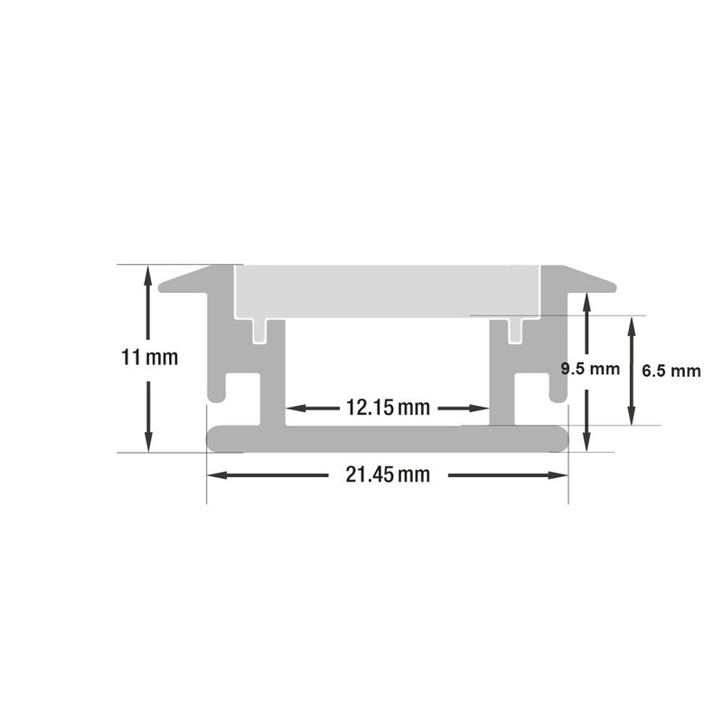 Type 16, Linear LED Aluminum Channel Light Fixture (Walkway/Floor), 3Meters (118inches)