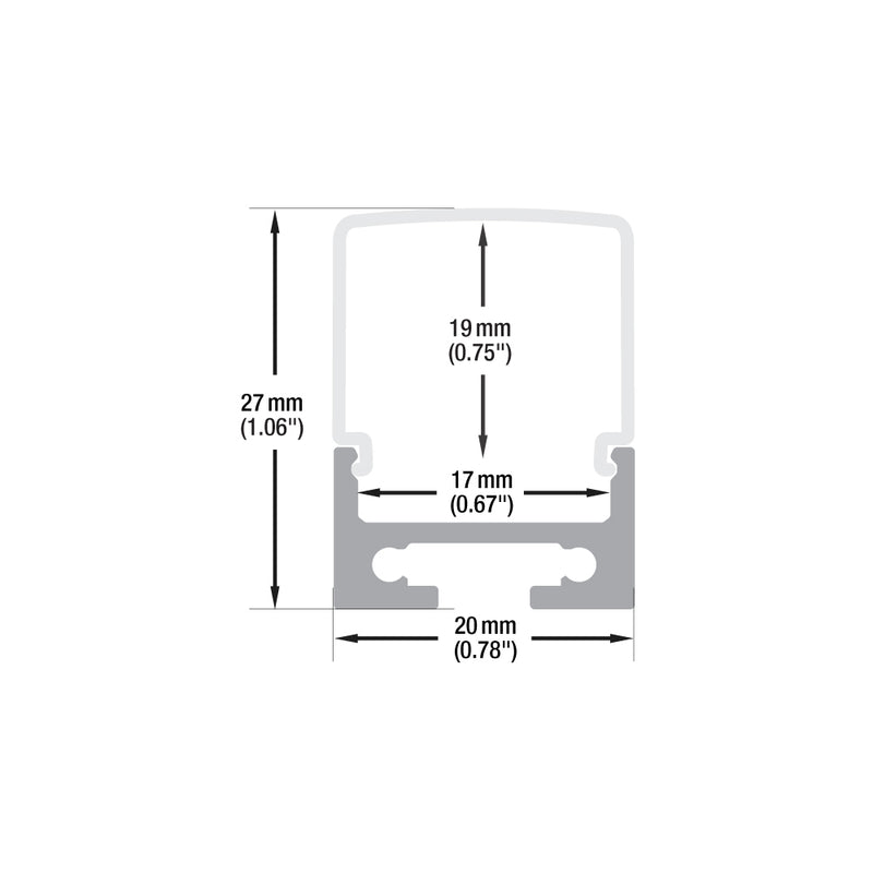 Type 17, Linear Architectural LED Aluminum channel, 3Meters (118inches)