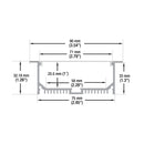 Type 25, Recessed Linear Architectural Light Fixture for LED Strip Lights, 3Meters (118inches)