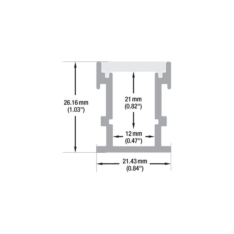 Type 22, Linear In Ground LED Strip Light Fixture (Walkway/Floor), 3Meters (118inches)