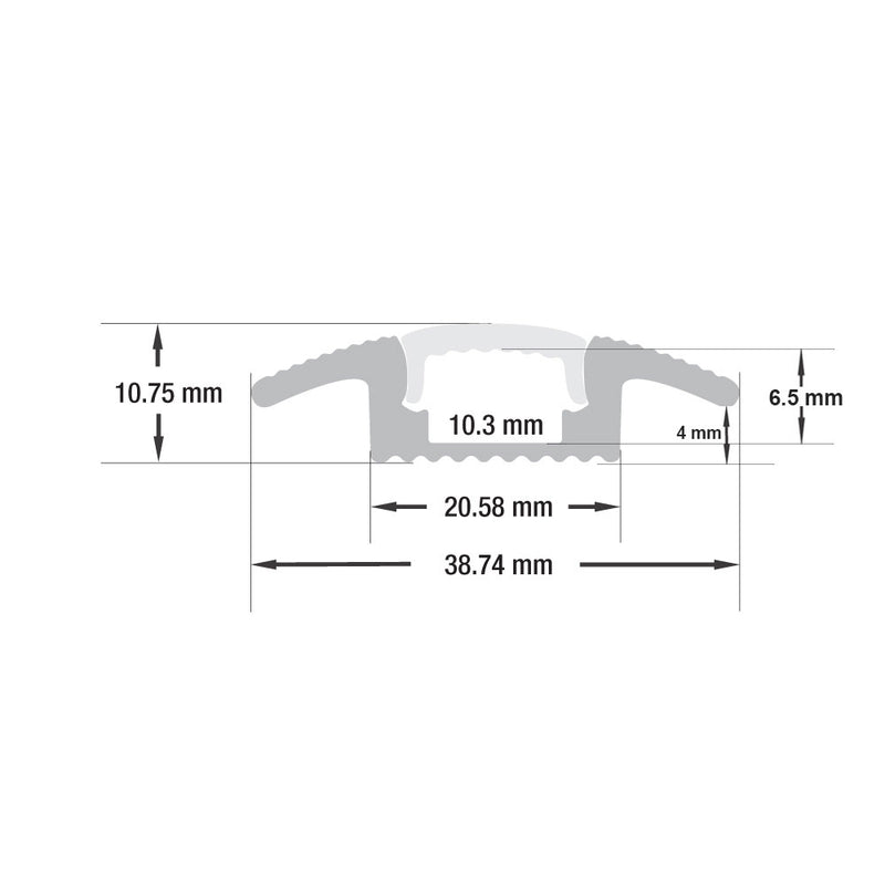 Type 40A, Linear Architectural LED Aluminum channel (Walkway/Floor), 3Meters (118inches)