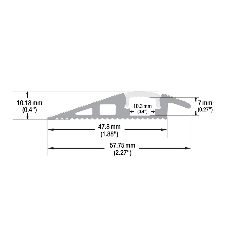 Type 40C, Linear Architectural LED Aluminum channel (Walkway/Floor), 3Meters (118inches)