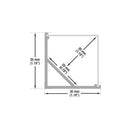 Type 34C, Corner Mount Aluminum SQ Diffuser LED Strip Light Profile, 3Meters (118inches)