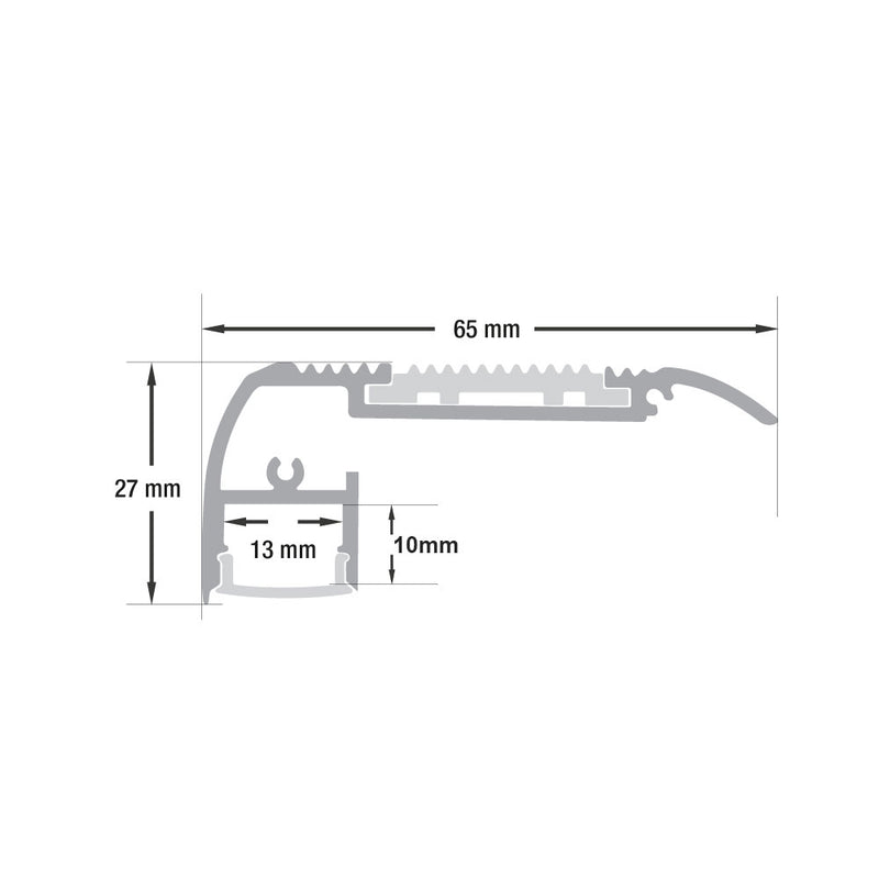 Type 29, Step Edge Linear Architectural LED Aluminum channel, 3Meters (118inches)