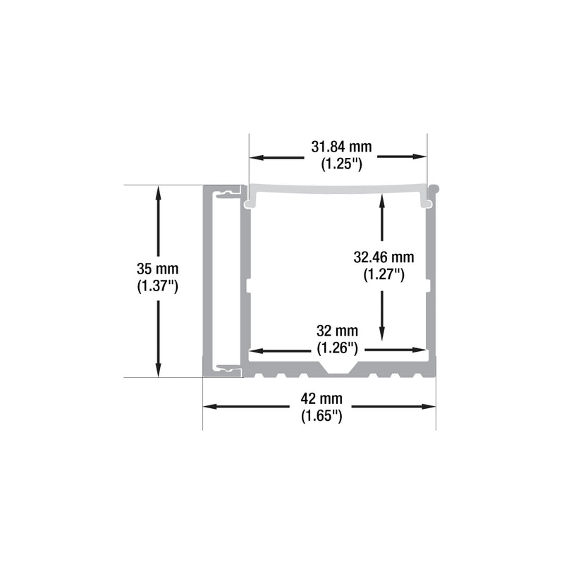 Type 5, Linear Side-Mount Aluminum LED Strip Channel, 2Meters (78inches)