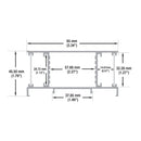 Type 8, Up-Down Linear Wall Mount Aluminum LED Strip Channel with Internal Driver Spacing, 2Meters (78inches)
